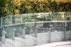 Outdoor Commercial Glass railing in Los Angeles 