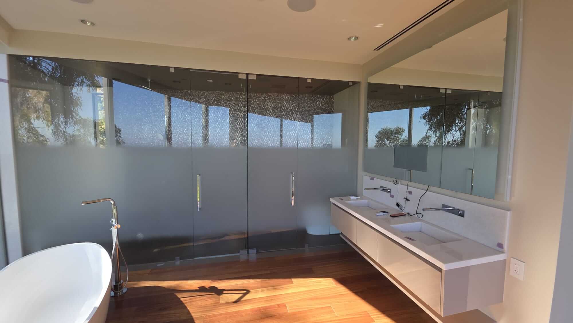 Shower door installation in Southern California | Landmark Construction