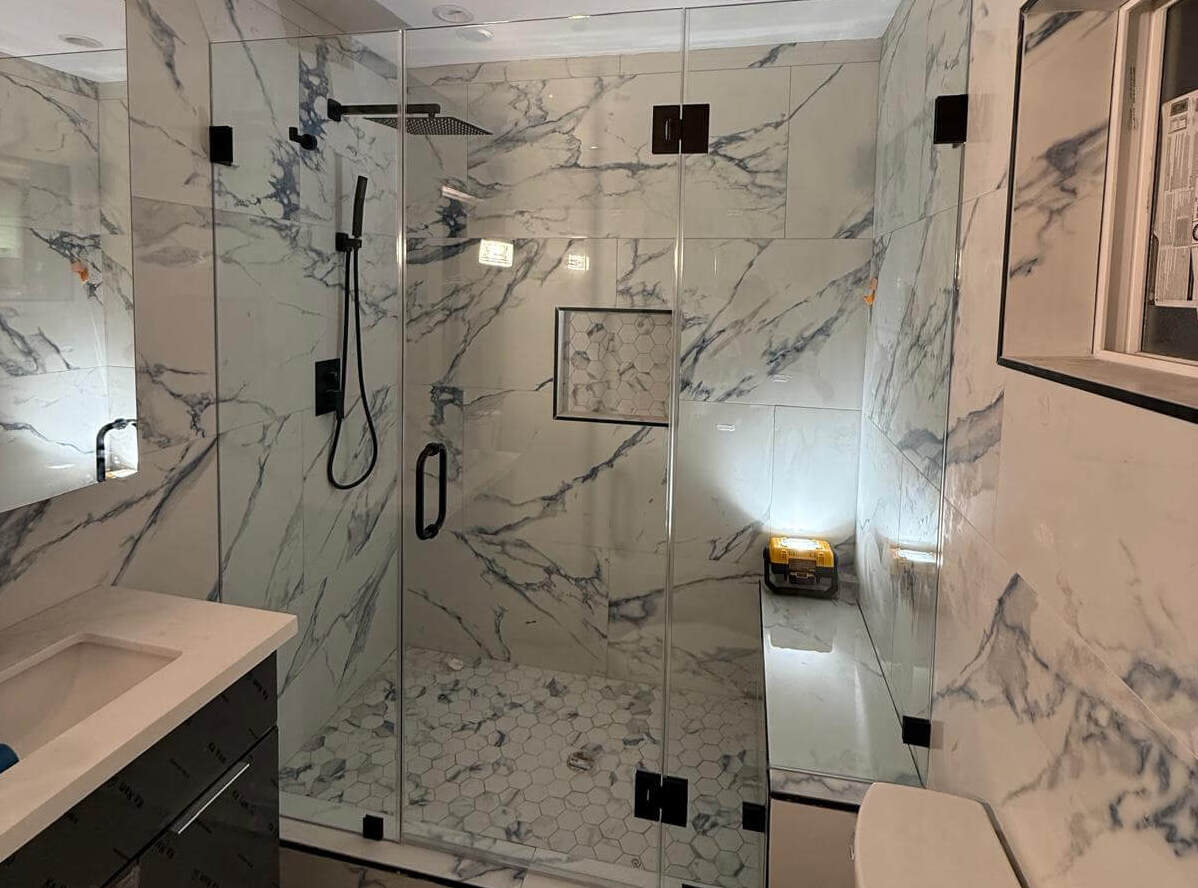 Shower door installation in Southern California | Landmark Construction