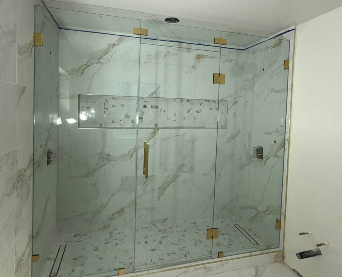 Shower door installation in Southern California | Landmark Construction